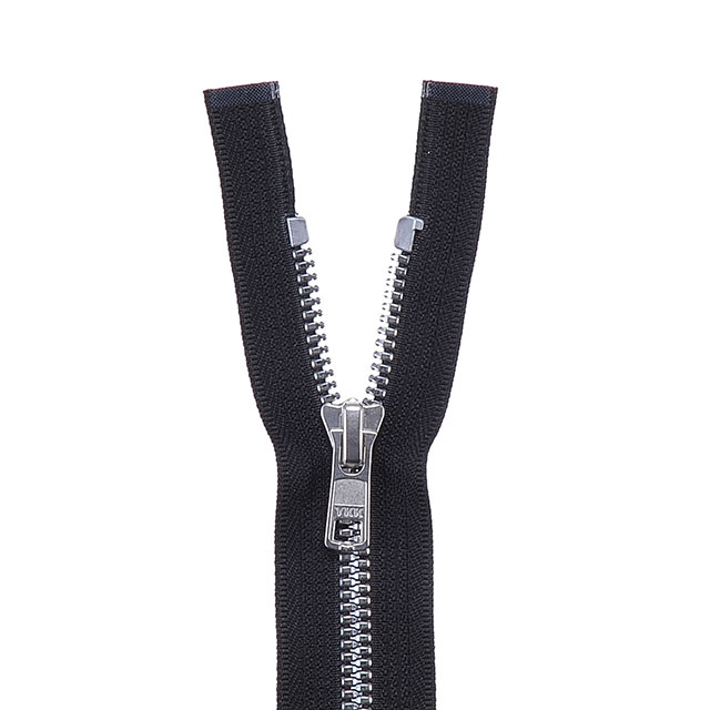 YKK ビスロンファスナー METALUXE(5VYXMV DA OP) LF-SIL オープン 70cm 580.黒×LF-SIL(シルバー) 08Co99_