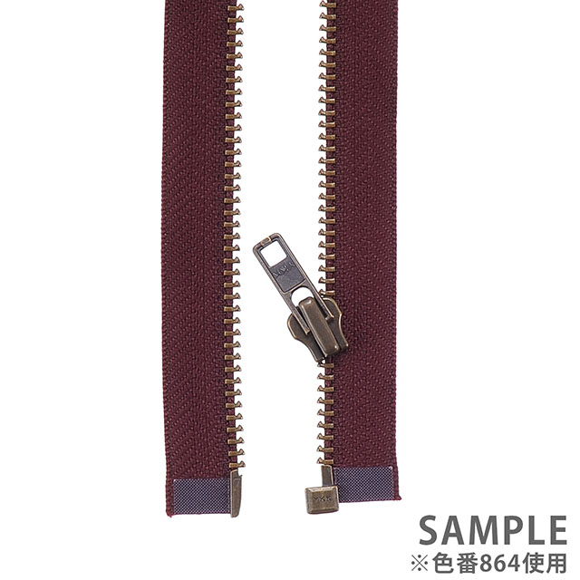 YKK メタルファスナー(7GKB DA OP) アンティークゴールド オープン 100cm 565.ミリタリー 08Co99_