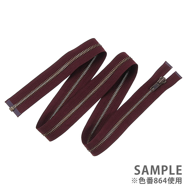 YKK メタルファスナー(7GKB DA OP) アンティークゴールド オープン 100cm 565.ミリタリー 08Co99_