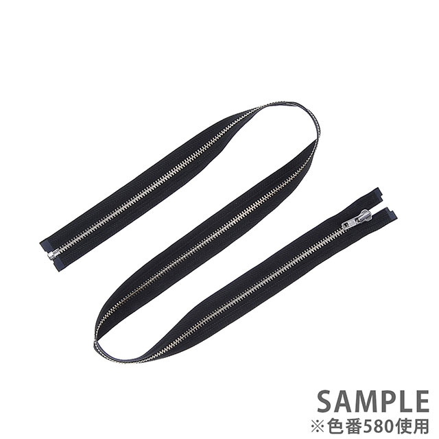 YKK メタルファスナー(7MN DA OP) シルバー オープン 100cm 580.黒 08Co99_