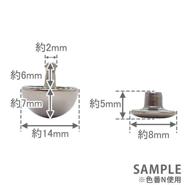 クラフト社 金属パーツ 底ビョウ(1585) 頭径14mm N.ニッケル 10組入 08Cl99_