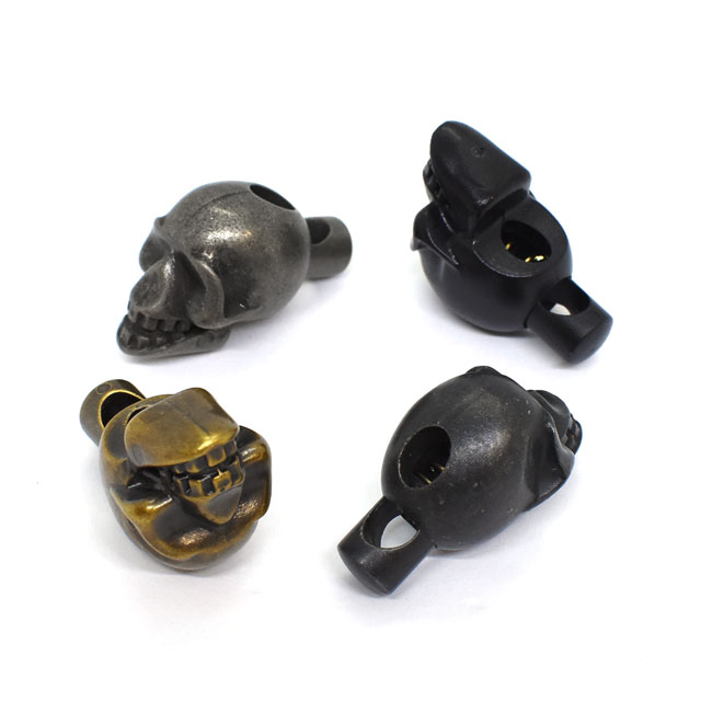 プラスチックパーツ スカル型コードロック(AST1019) BN.ブラックニッケル 08Bk99_