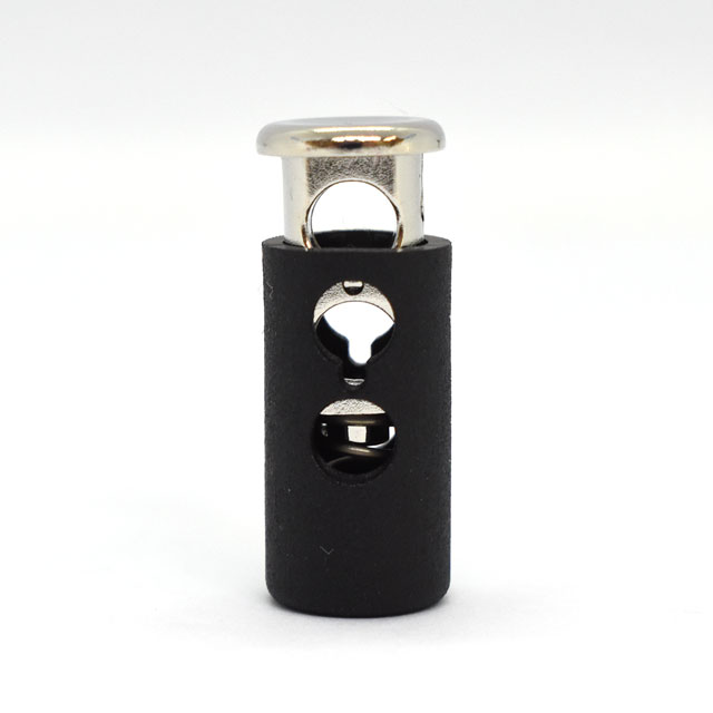 プラスチックパーツ コードロック 2つ穴(CS3067N) N09.ニッケル×黒 08Bk99_