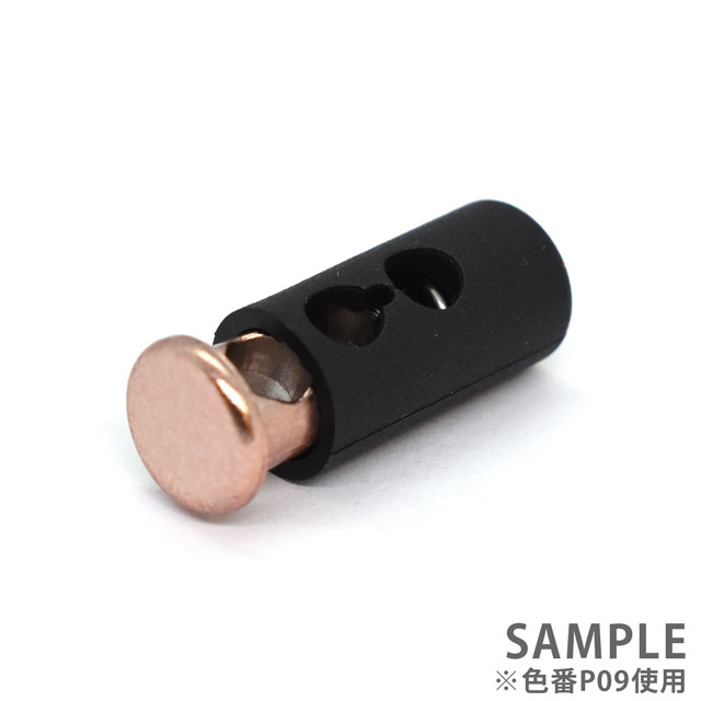 プラスチックパーツ コードロック 2つ穴(CS3067N) N09.ニッケル×黒 08Bk99_