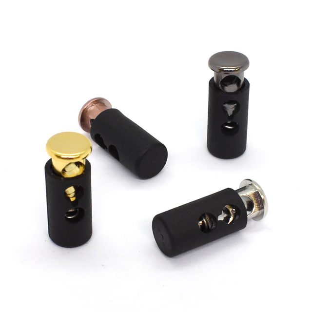 プラスチックパーツ コードロック 2つ穴(CS3067N) N09.ニッケル×黒 08Bk99_