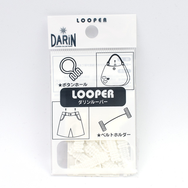 縫い付けボタンホール DARIN ルーパー 組み紐タイプ(DA472-3107) 横長約22mm 色番1.オフ白 08Bg99_