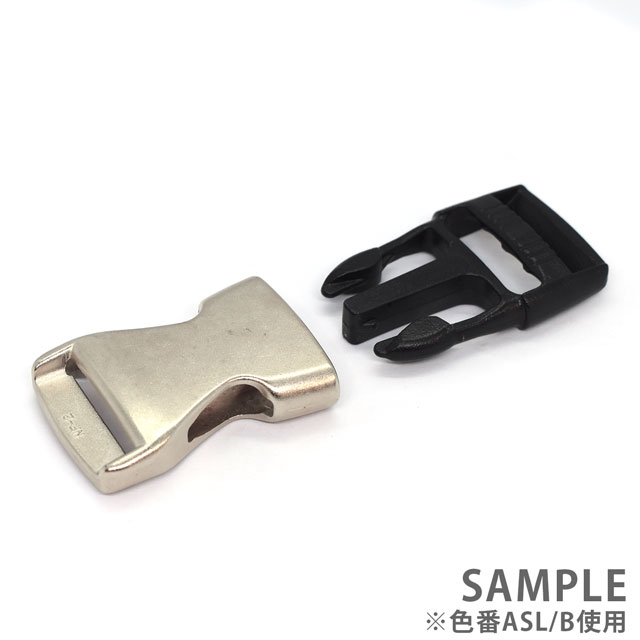 Nifco-ニフコ- プラスチックパーツ 差し込みバックル(ZSR25) 25mm幅テープ用 ASL/B.アンティークシルバー×ブラック 08Bk99_