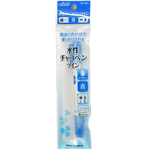 クロバー 水性チャコペンツイン 細/太 青(24-431) 08Ac99_