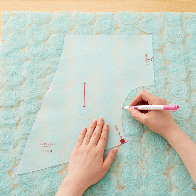 クロバー 付け襟テンプレート(57-387) 大きい襟 06Bj99_