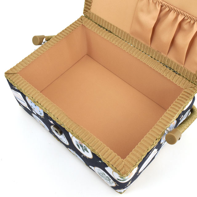 ソーイングバスケット ディアステラ・プリントファブリック/エンブロイダリー・フープス使用(SCBM-1807) Mサイズ BK.ブラック系 15Yy88_