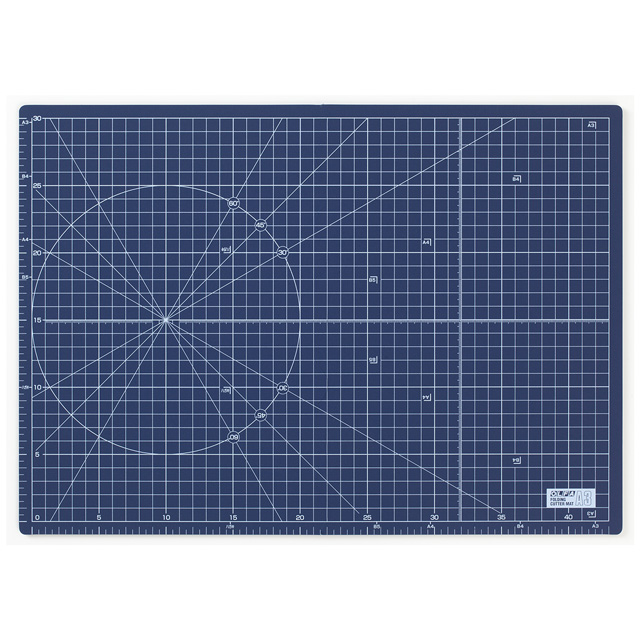 OLFA-オルファ- ふたつ折りカッターマット A3 （223BNV） ネイビー 08Aa99_