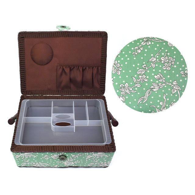 ソーイングバスケット LIBERTY FABRICS リバティ・ファブリックス/Malory使用(SCBM-5491108) Mサイズ V.グリーン系 08Bd99_