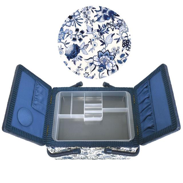 ソーイングバスケット LIBERTY FABRICS リバティ・ファブリックス/Rachel使用(SCBL-3638028) Lサイズ ZE.ブルー 15Yy88_