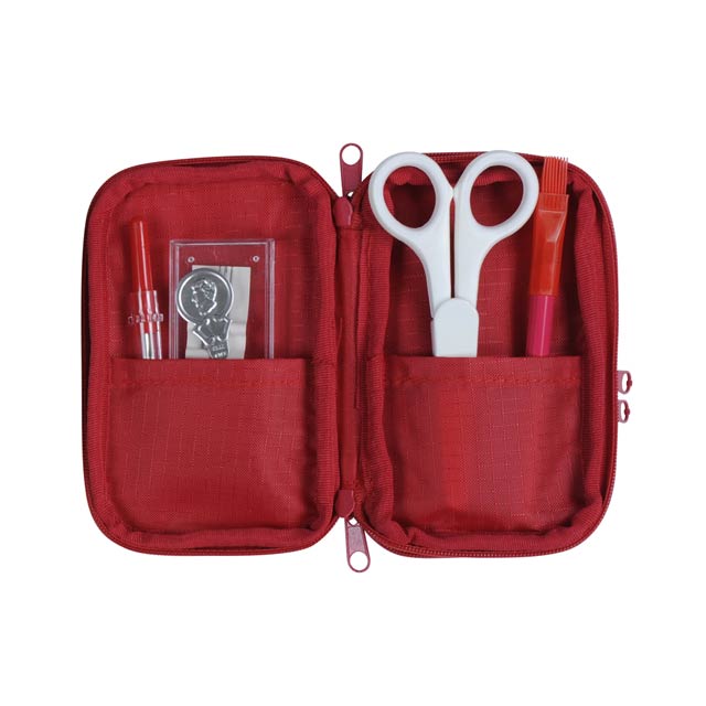 ミササ ソーイングセット ファスナーポーチ(1401) レッド 08Bd99_