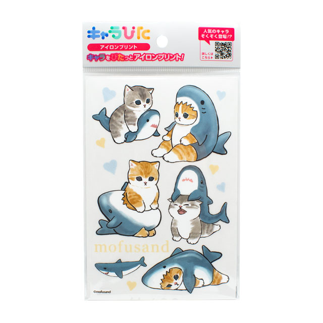 キャラぴた モフサンド アイロンプリントシート(CK-B-202310-ha) はがきサイズ 3.サメにゃん大集合 08Bf99_