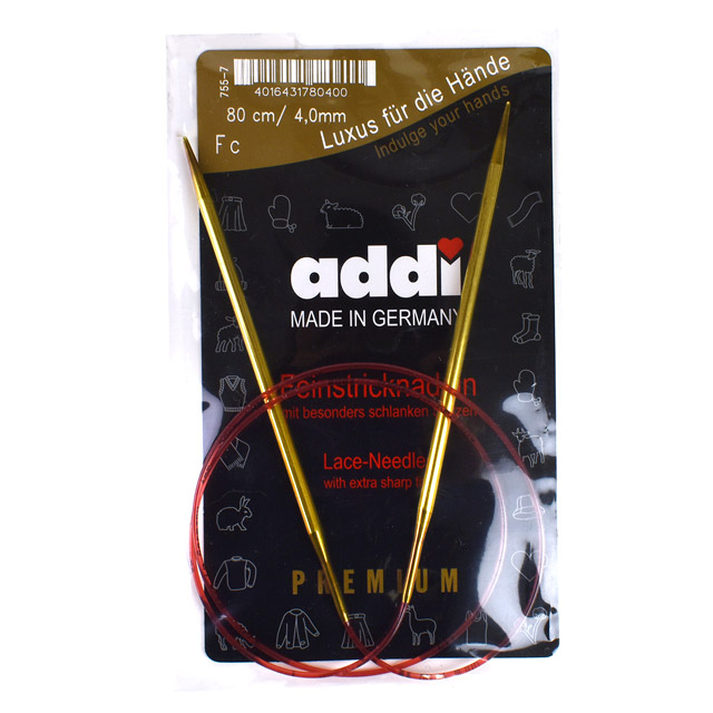 addi-アディ- 輪針 80cm/4mm(755-7) ゴールド 06Cq99_