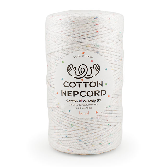 手編み糸 COTTON NEPCORD・コットンネップコード(B-1) 1.シュガー/白 06Co99_