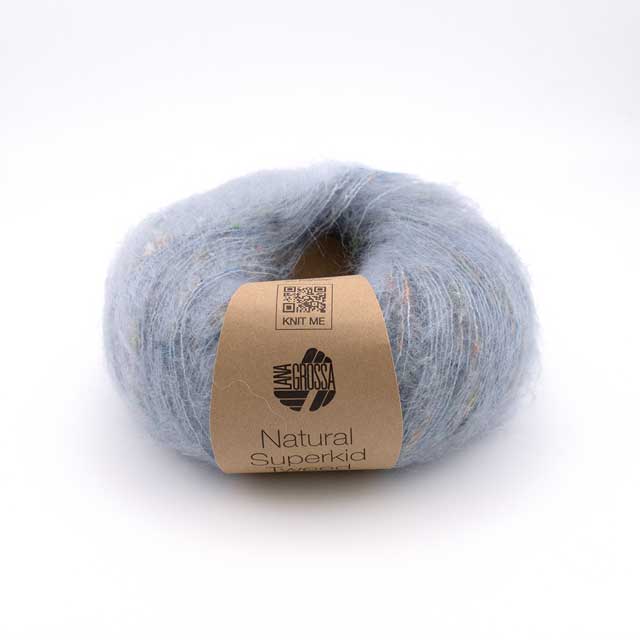 毛糸 LANA GROSSA-ラナグロッサ- NATURAL SUPERKID TWEED ナチュラルスーパーキッドツイード(1771) 618.ライトブルー 06Co99_