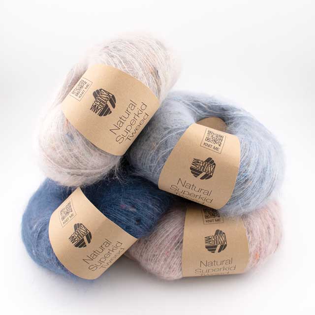 毛糸 LANA GROSSA-ラナグロッサ- NATURAL SUPERKID TWEED ナチュラルスーパーキッドツイード(1771) 618.ライトブルー 06Co99_