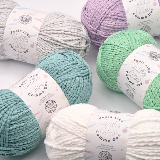 手編み糸 Lion Brand Yarn-ライオンブランドヤーン- FEELS LIKE CUDDLES・フィールズ ライク カドルズ(158) 149AJ.SILVER CLOUD 06Co99_