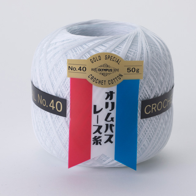 レース糸 オリムパス 金票 ＃40 50ｇ 色番801 06Bn99_