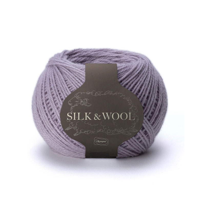 毛糸 オリムパス SILK&WOOL 5.スモーキーパープル 06Co99_