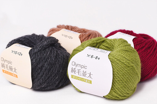 毛糸(10玉1袋) Olympic・オリンピック 純毛 並太プリント 色番11 14Yy88j