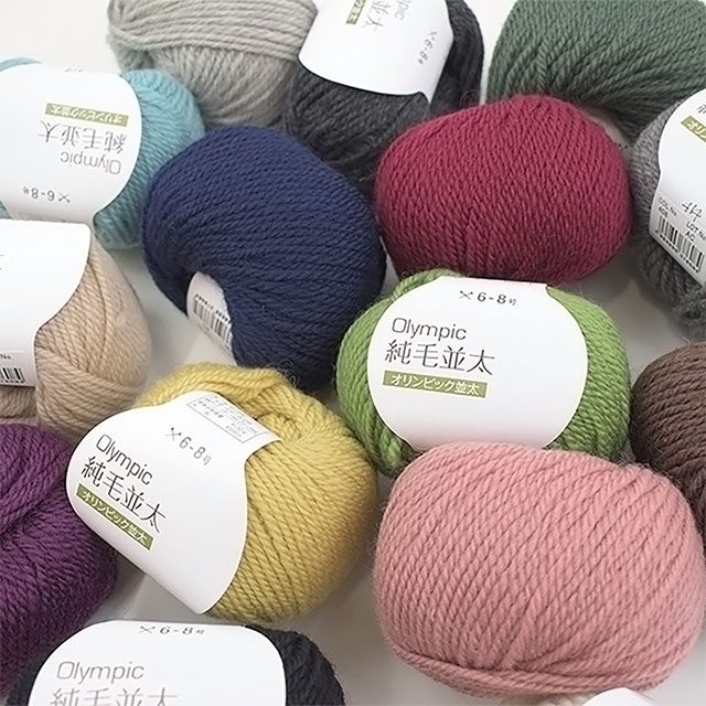毛糸(10玉1袋) Olympic・オリンピック 純毛 並太 413.ライト杢グレー 14Yy88j