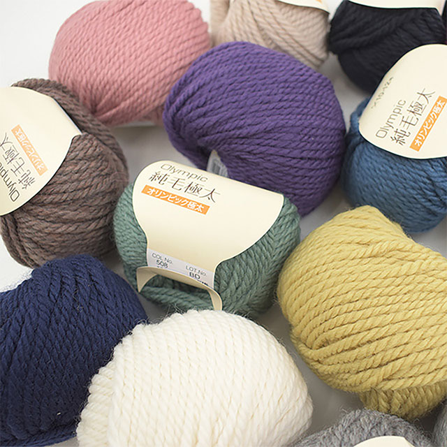 毛糸(10玉1袋) Olympic・オリンピック 純毛 極太 516.ライト杢グレー 14Yy88j