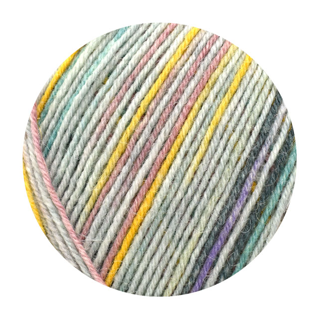 毛糸 Opal-オパール- レリーフ 4ply/4本撚り Viereck 9490.グレー系マルチカラー 06Co99j