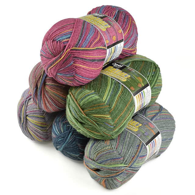 毛糸 Opal-オパール- レリーフ2 4ply/4本撚り Grun 9660.グリーン系マルチカラー 06Co99j