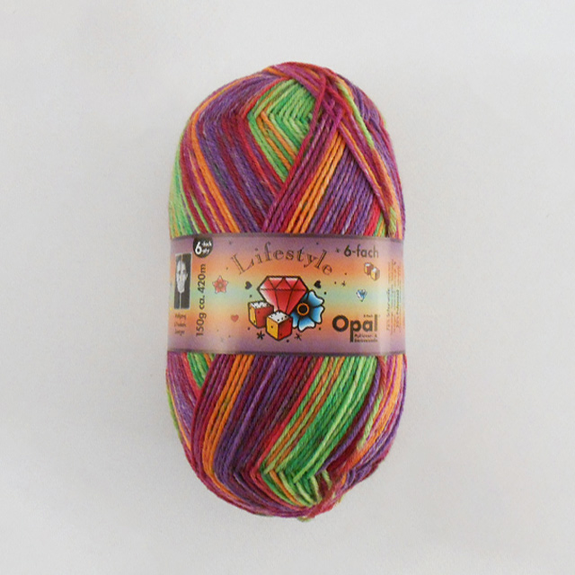 毛糸 Opal-オパール- ライフスタイル 6ply/6本撚り 9874.にぎやか 06Co99j