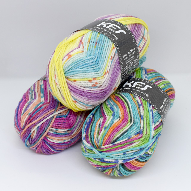 毛糸 Opal-オパール- KFSオリジナルカラー 6ply/6本撚り ぽっちゃり君 KFS162.マイスマイル/ブルー・パープル系マルチカラー 06Co99j