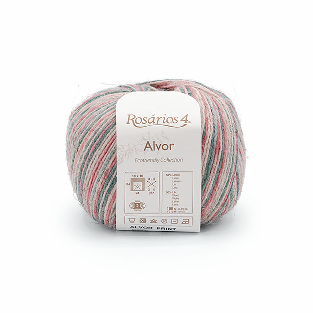 毛糸 Rosarios4-ロザリオス4- Alvor Print・アルヴォルプリント 73.Verde e Rosa 06Co99_