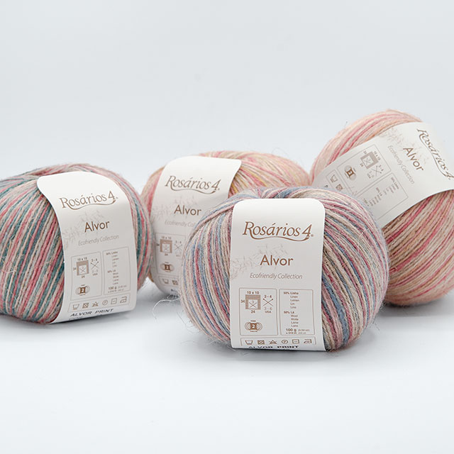 毛糸 Rosarios4-ロザリオス4- Alvor Print・アルヴォルプリント 73.Verde e Rosa 06Co99_