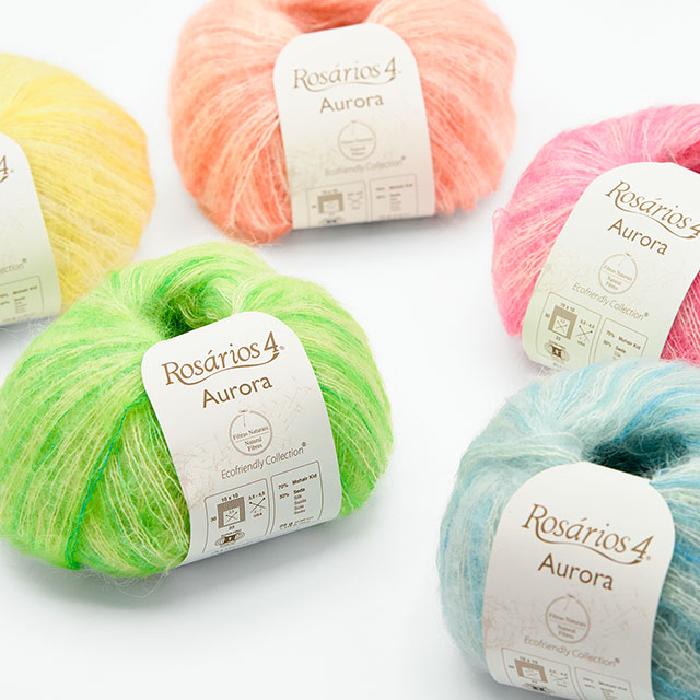 毛糸 Rosarios4-ロザリオス4- Aurora Print・オーロラプリント 101.Fucsia 06Co99_