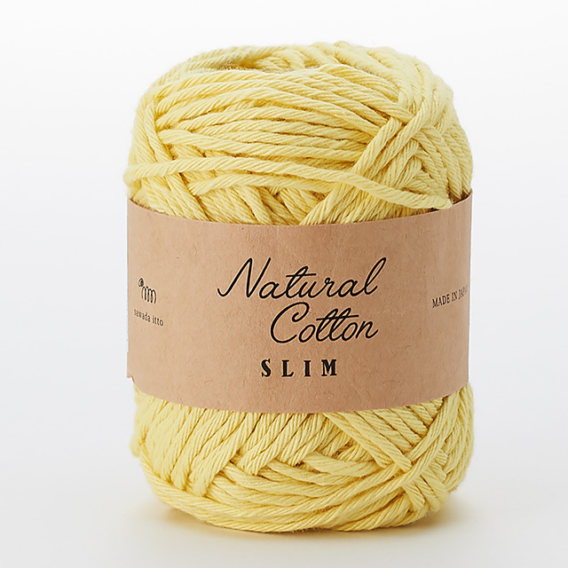 手編み糸 sawada itto ナチュラルコットンスリム(SWXXXX026) 11.イエロー 06Co99_