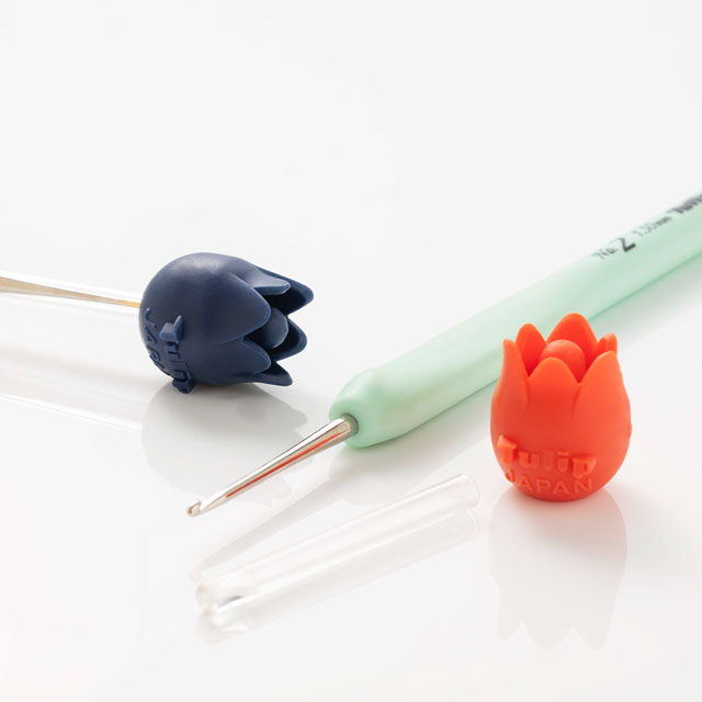 Tulip-チューリップ- 編み針キャップ(大)(AC-049) オレンジ 2個入 06Cq99_