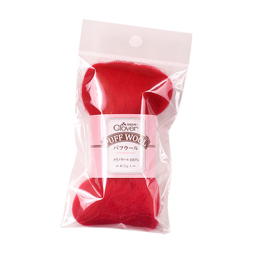 フェルト羊毛 クロバー PUFF WOOL・パフウール 72-830.レッド 06Bl99_