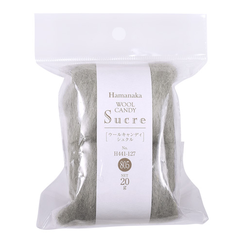 フェルト羊毛 ハマナカ ウールキャンディ・シュクル・ナチュラルブレンド（H441-127） 805.グレー 06Bl99_