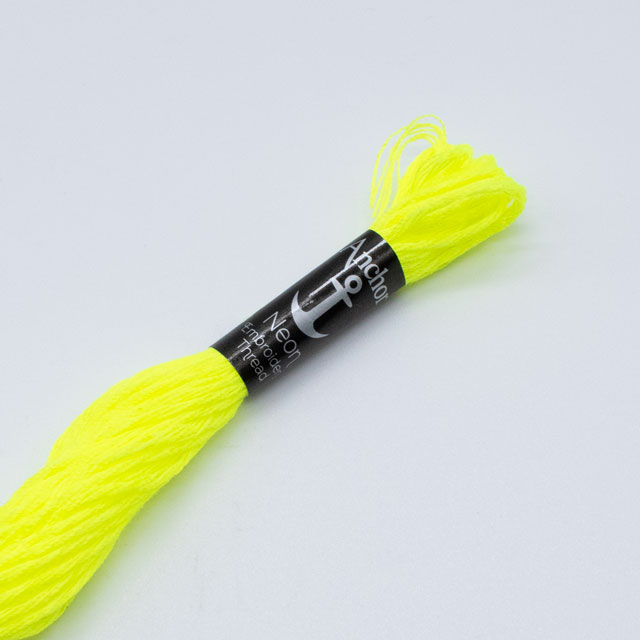 刺しゅう材料 Anchor-アンカー- ネオン刺繍糸 25番(342102) 101.ネオンイエロー 06Bg99_