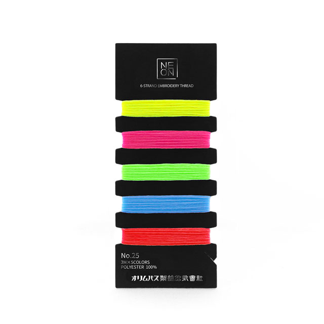 刺しゅう材料 オリムパス 刺繍糸 25番 NEON 5色セット(NE-C1) VIVID 06Bg99_