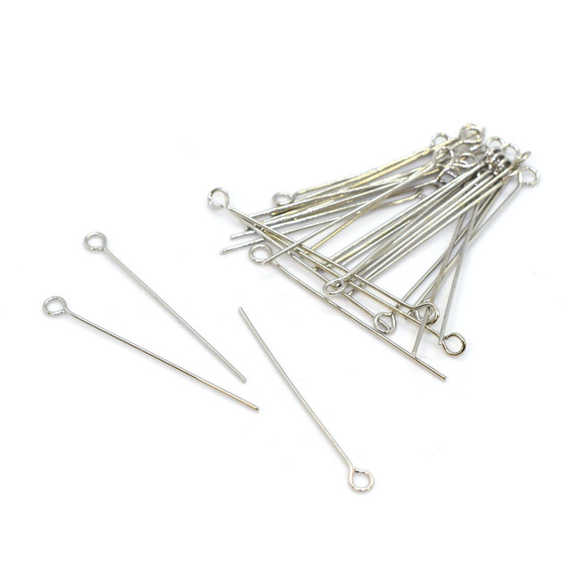 アクセサリーパーツ 9ピン(F-42-R) 線径0.6mm×長さ30mm R.シルバー 約31本 06Af99_