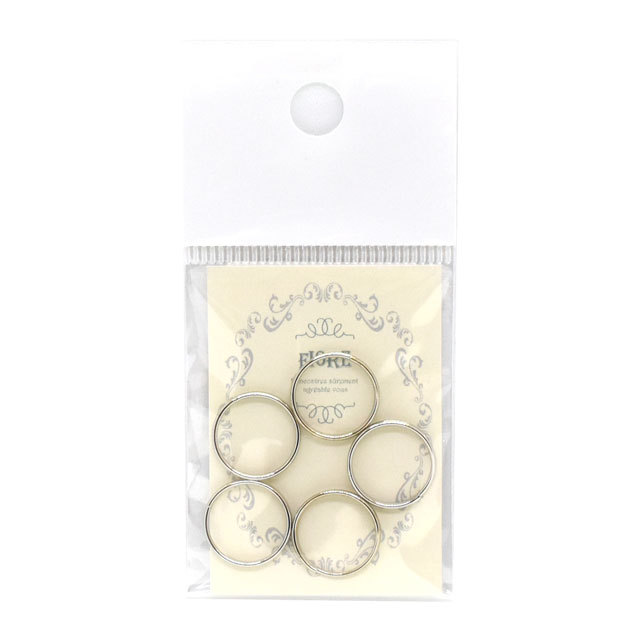 アクセサリーパーツ 二重カン(F-113-R) 線径0.8mm×外形13mm R.シルバー 5個入 06Af99_