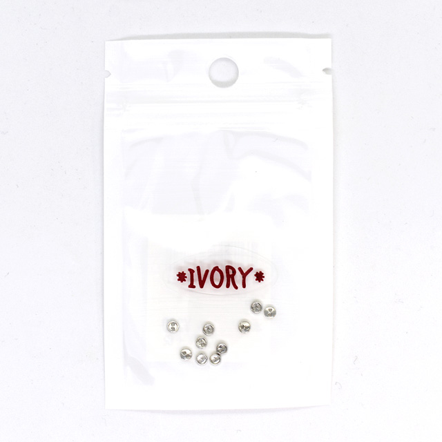 ドール用 2つ穴 メタルボタン 3mm 10個入 S.シルバー 06Ab99_