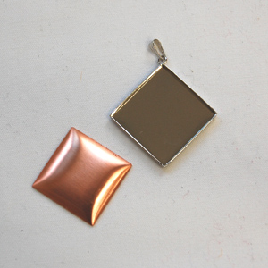 くるみ金具 アクセサリートップ ひし形 シルバー 08Bk99_