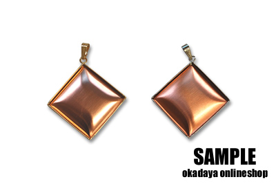 くるみ金具 アクセサリートップ ひし形 シルバー 08Bk99_