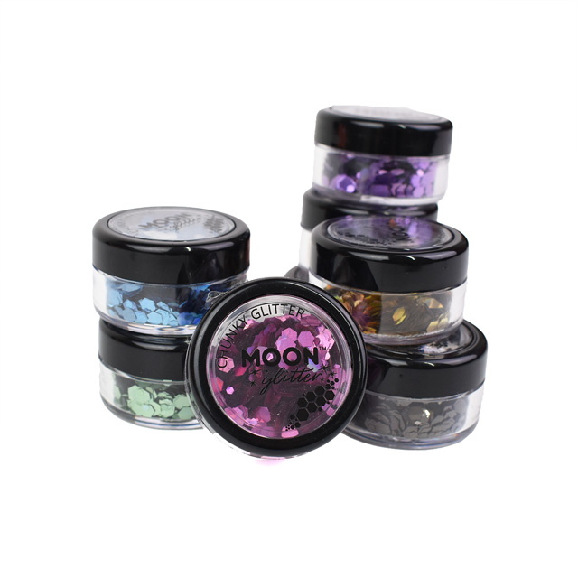 メイク用グリッター MOON Holographic Chunky Glitter (G04533) Pink 07Cn99_