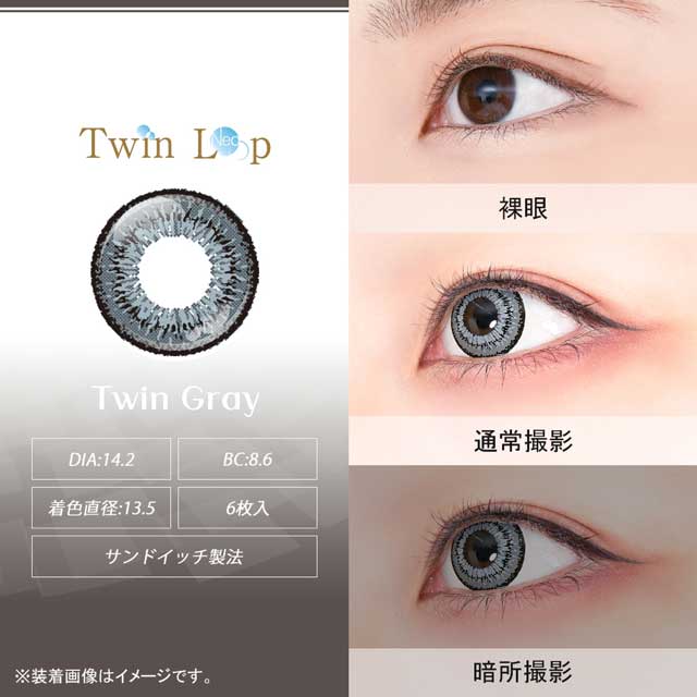 アシストシュシュ Twin Loop 1Day Neo ツインループワンデーネオ(38496) ツイングレー 度なし 0.00 07Bk99_