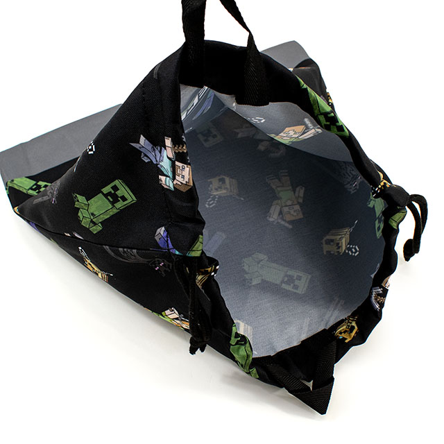 完成品 マインクラフト 巾着袋L(F8623YB) N9.ブラック 14yy88_